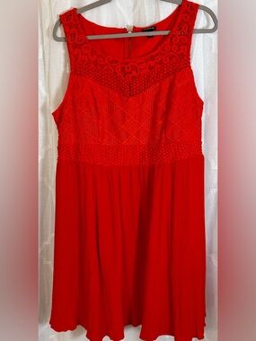 Torrid Red Lace Fit & Flare Dress | Romantic Soft Bloom Plus Size 18 ❤️